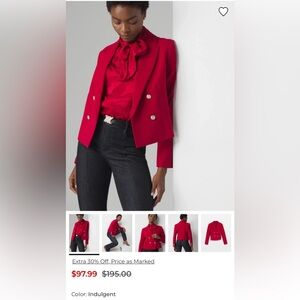 White House Black Market Red Blazer